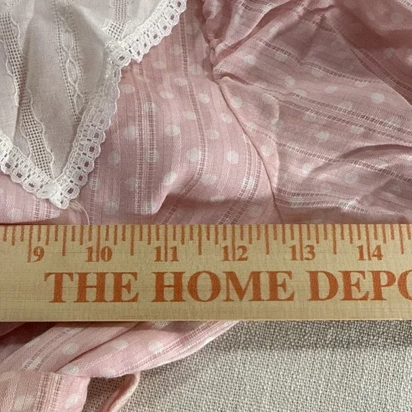 Vtg Kim Originals Dress Girls Prairie 12 Polka Dot Lace Collar Farmcore Cottagec - Picture 8 of 14